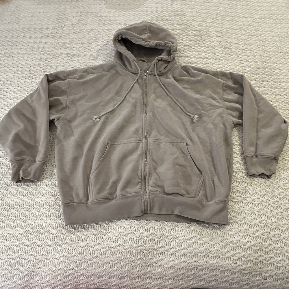 John Galt Hoodie Mens Large Gray Full Zip‎ Sweatshirt Sweater California